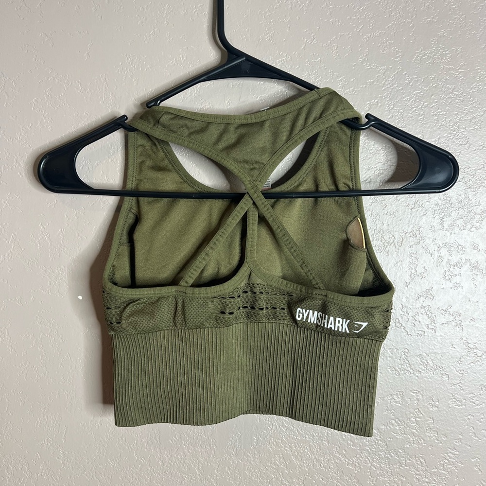 Gymshark Seamless Olive Green Sports Bra - Picture 5 of 5
